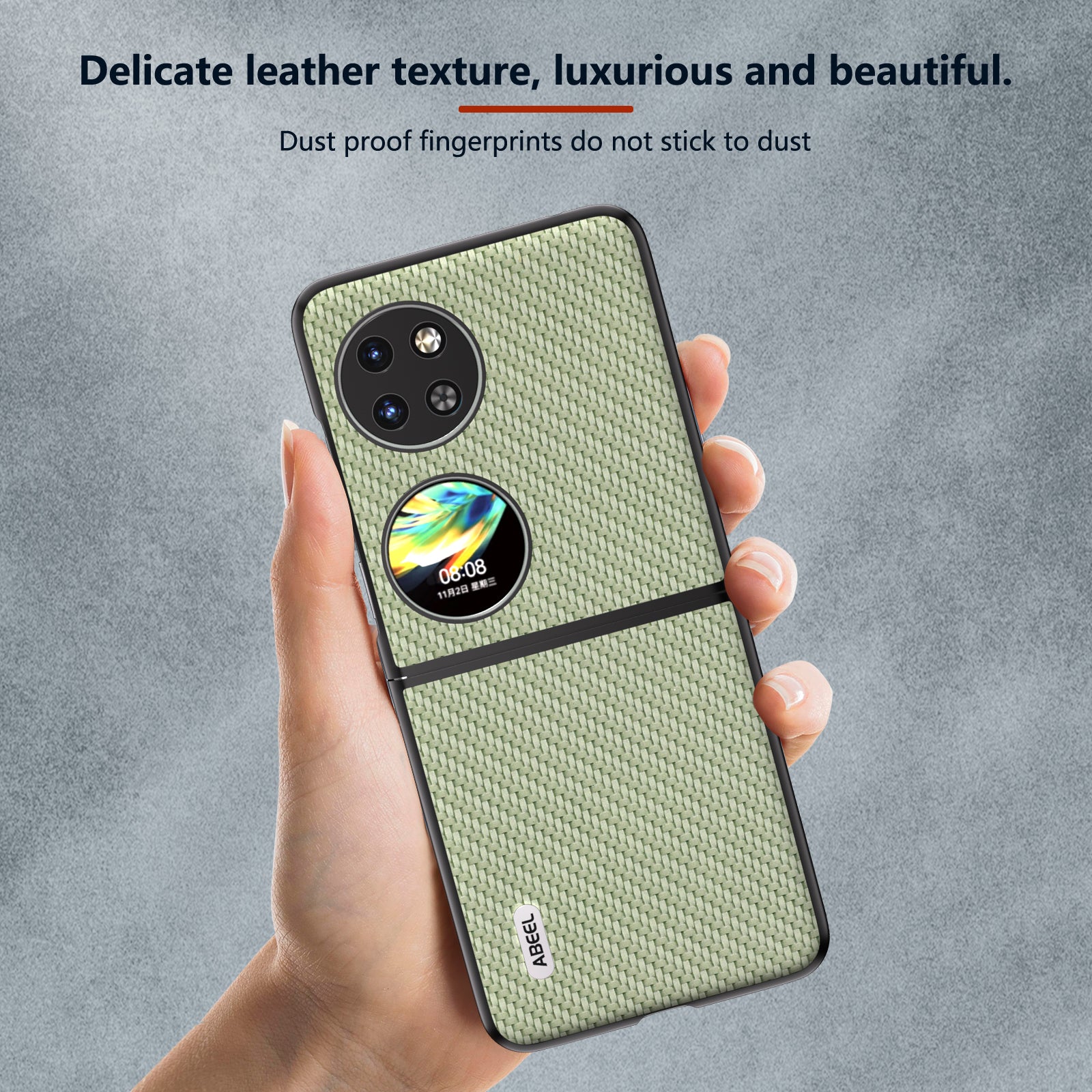 ABEEL For Huawei Pocket 2 Phone Case Carbon Fiber Texture Anti-Scratch - Green ABEEL For Huawei Pocket 2 Phone Case Carbon Fiber Texture Anti-Scratch - Green